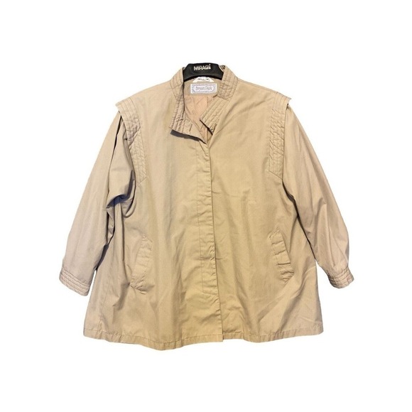 VTG Bryant Park Womens Black Beige Button Front Coat Size 24 - Picture 1 of 9